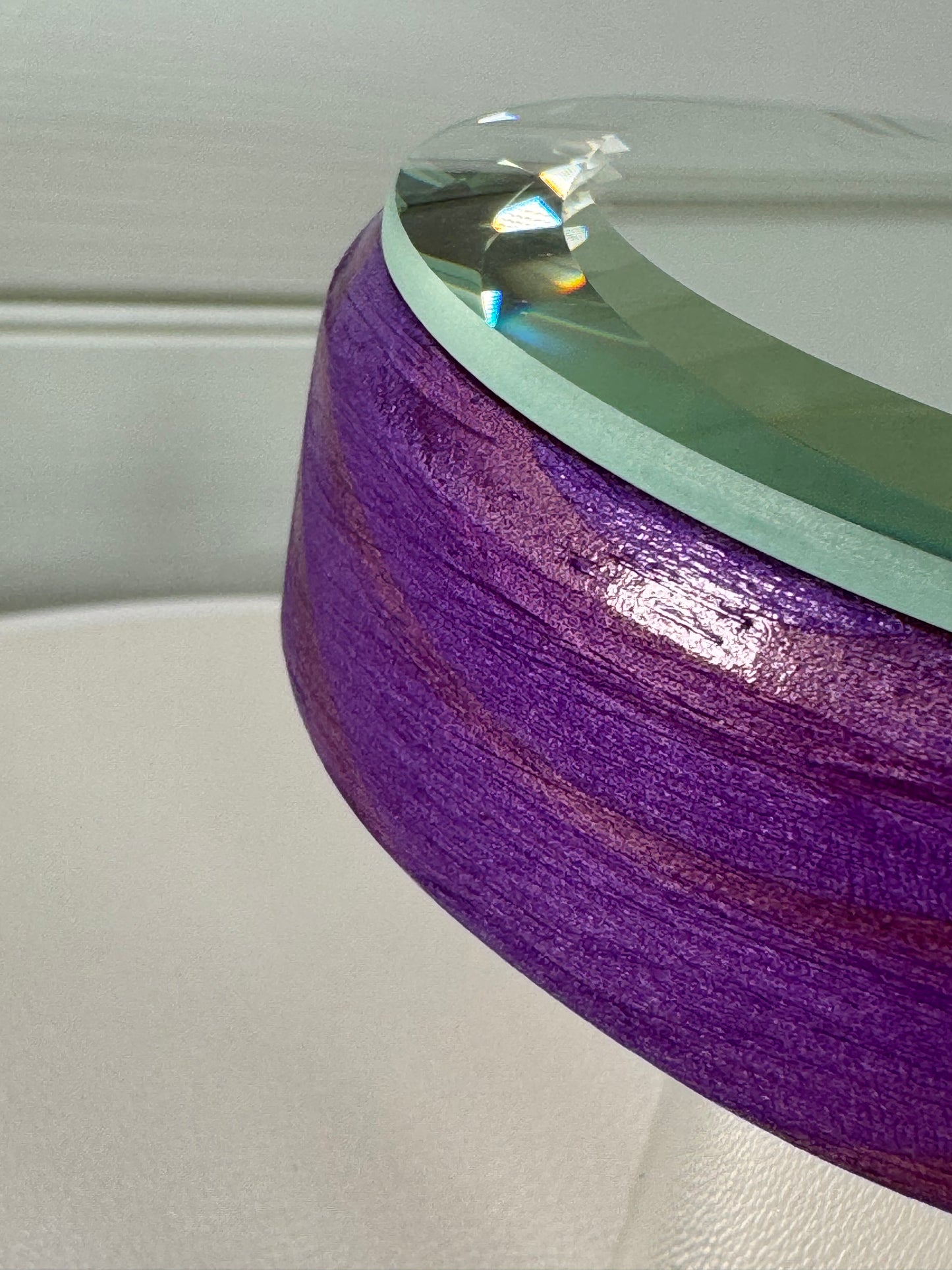 Mirrored Stand for figurines or gems. Purple.