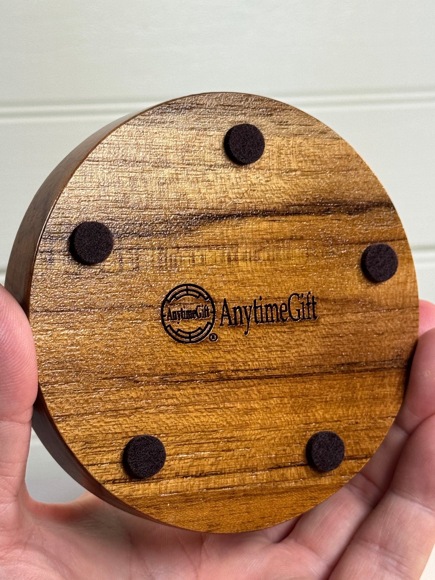 Mirrored Stand for figurines or gems. Figured wood.