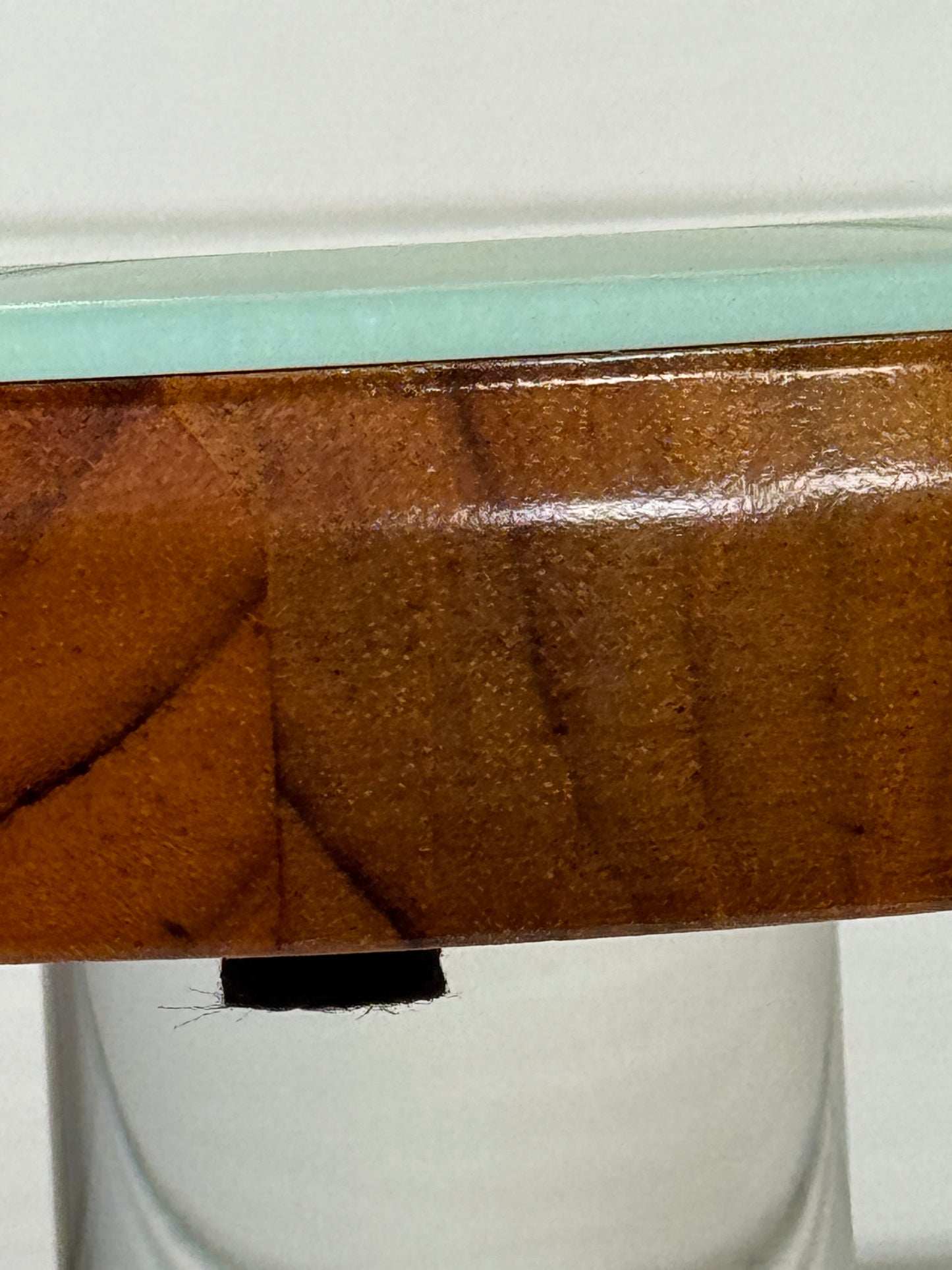 Mirrored Stand for figurines or gems. Figured wood.