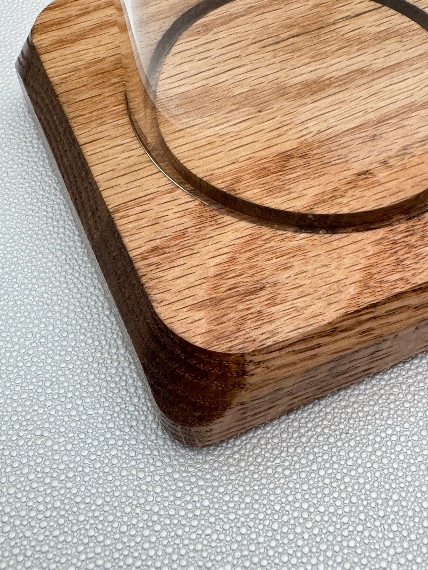 Oak Display with 2 glass domes