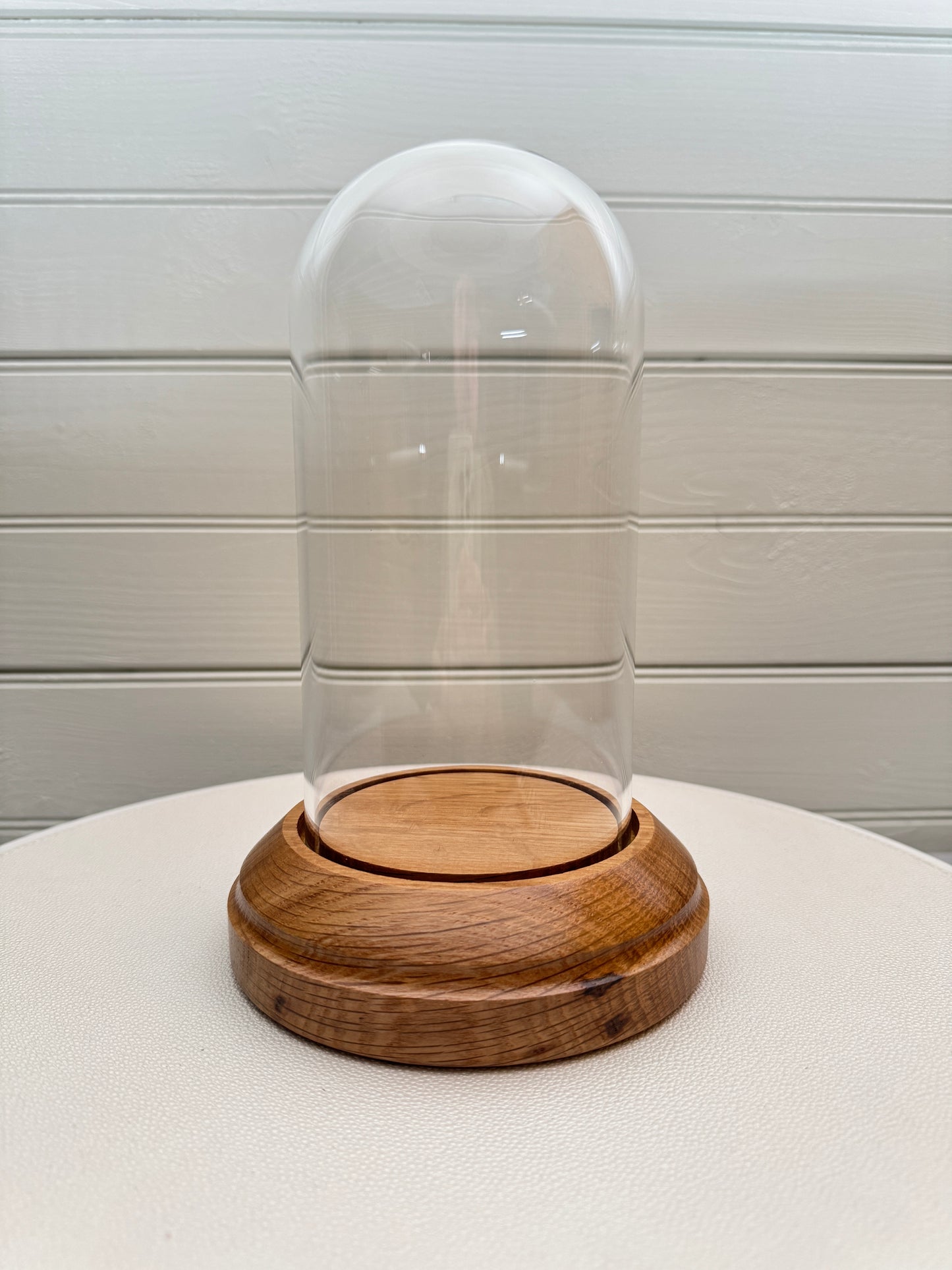Oak Showcase Display with Glass Dome