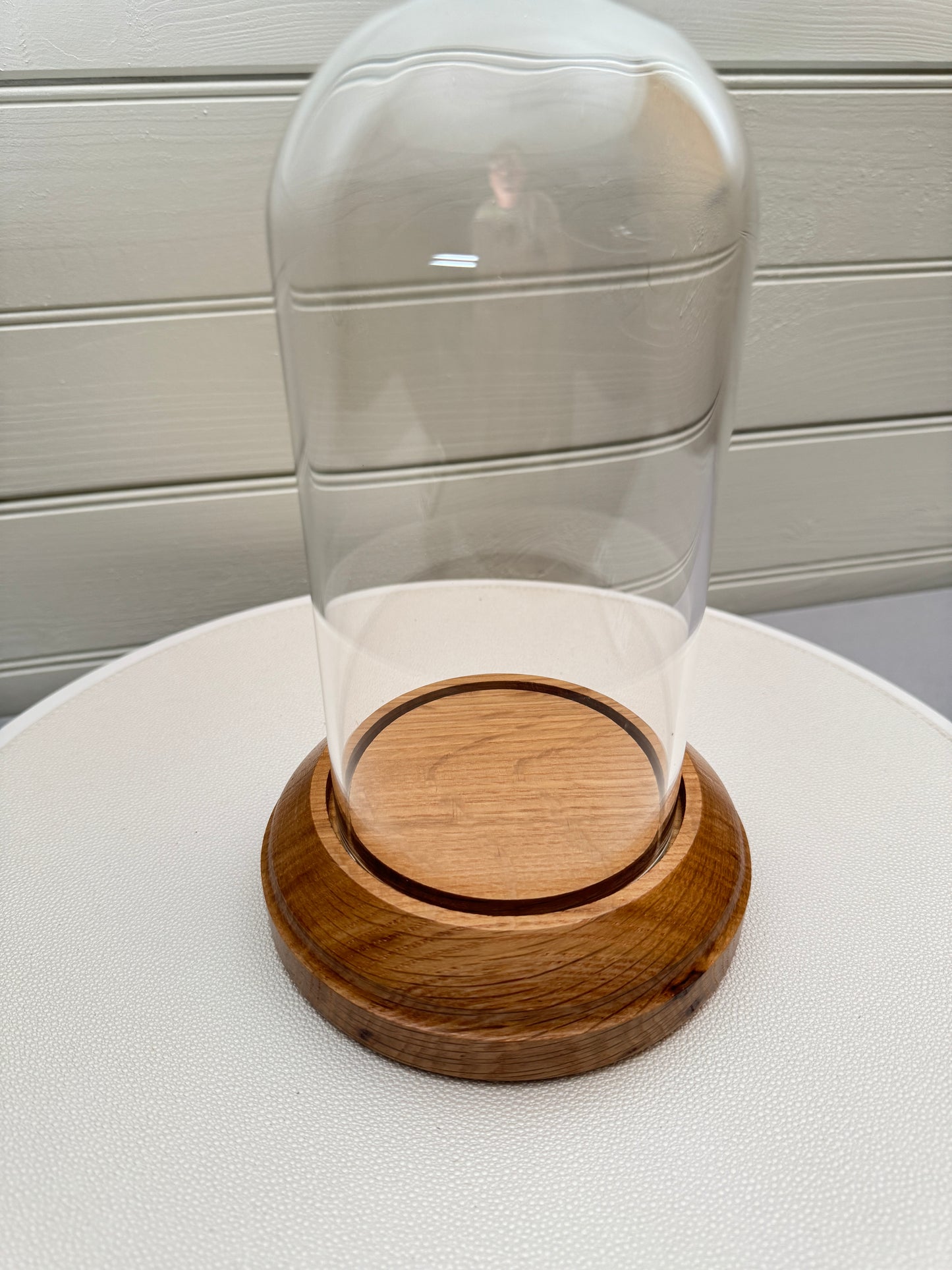 Oak Showcase Display with Glass Dome