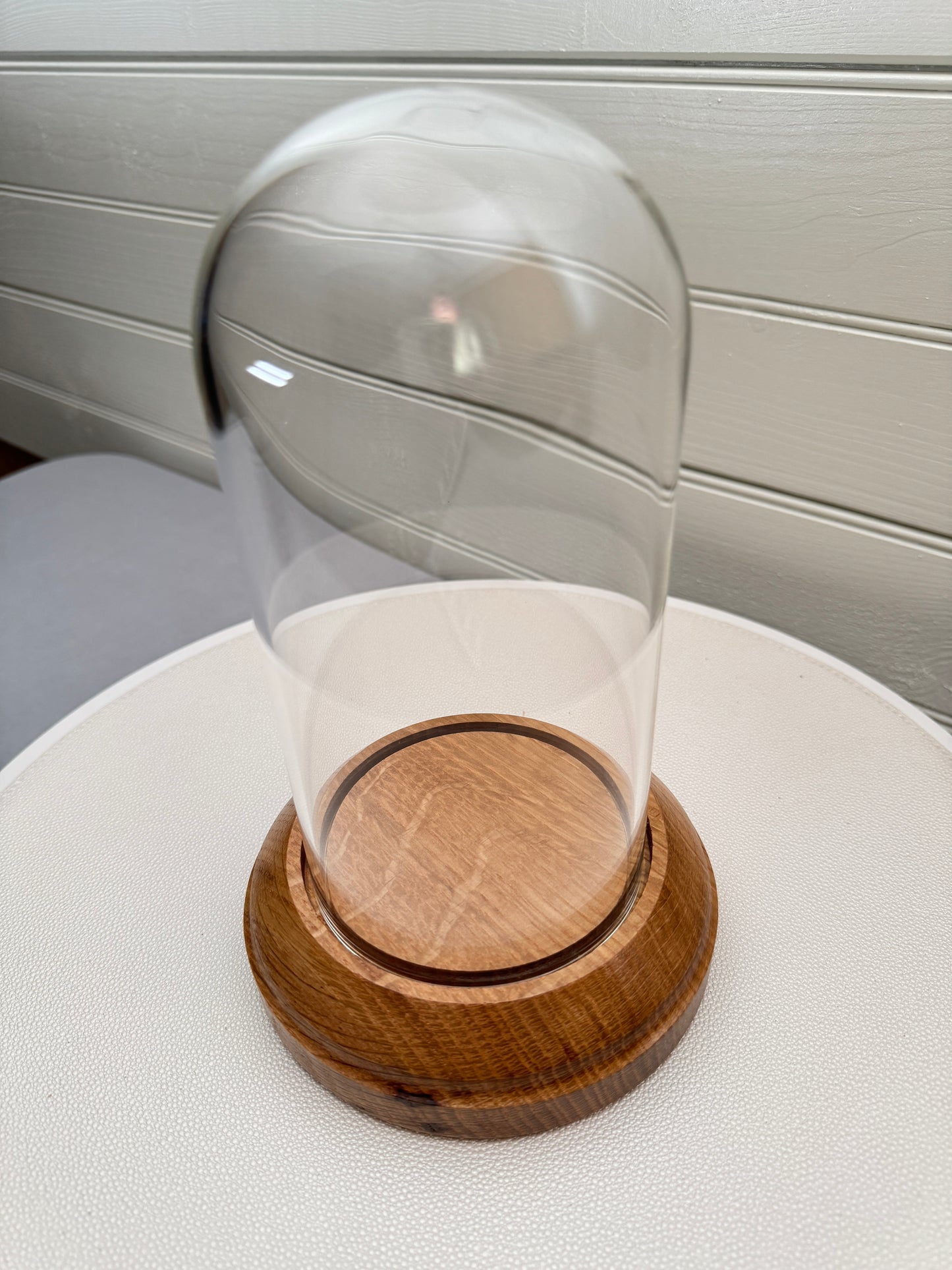 Oak Showcase Display with Glass Dome
