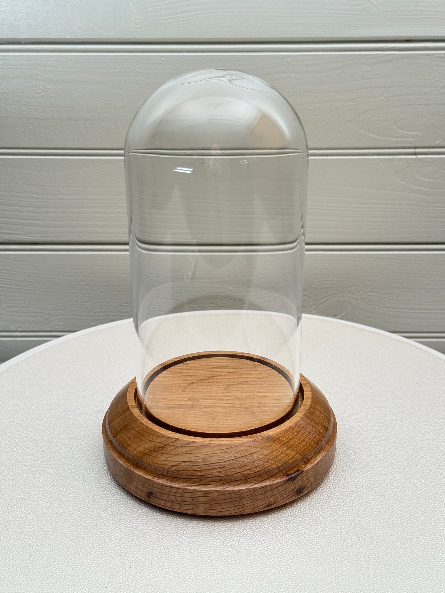 Oak Showcase Display with Glass Dome