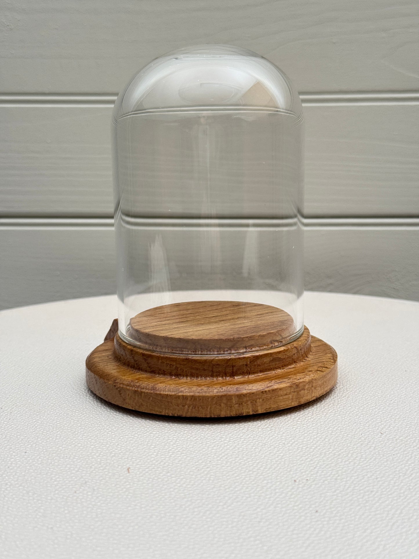 Oak Display with Glass Dome