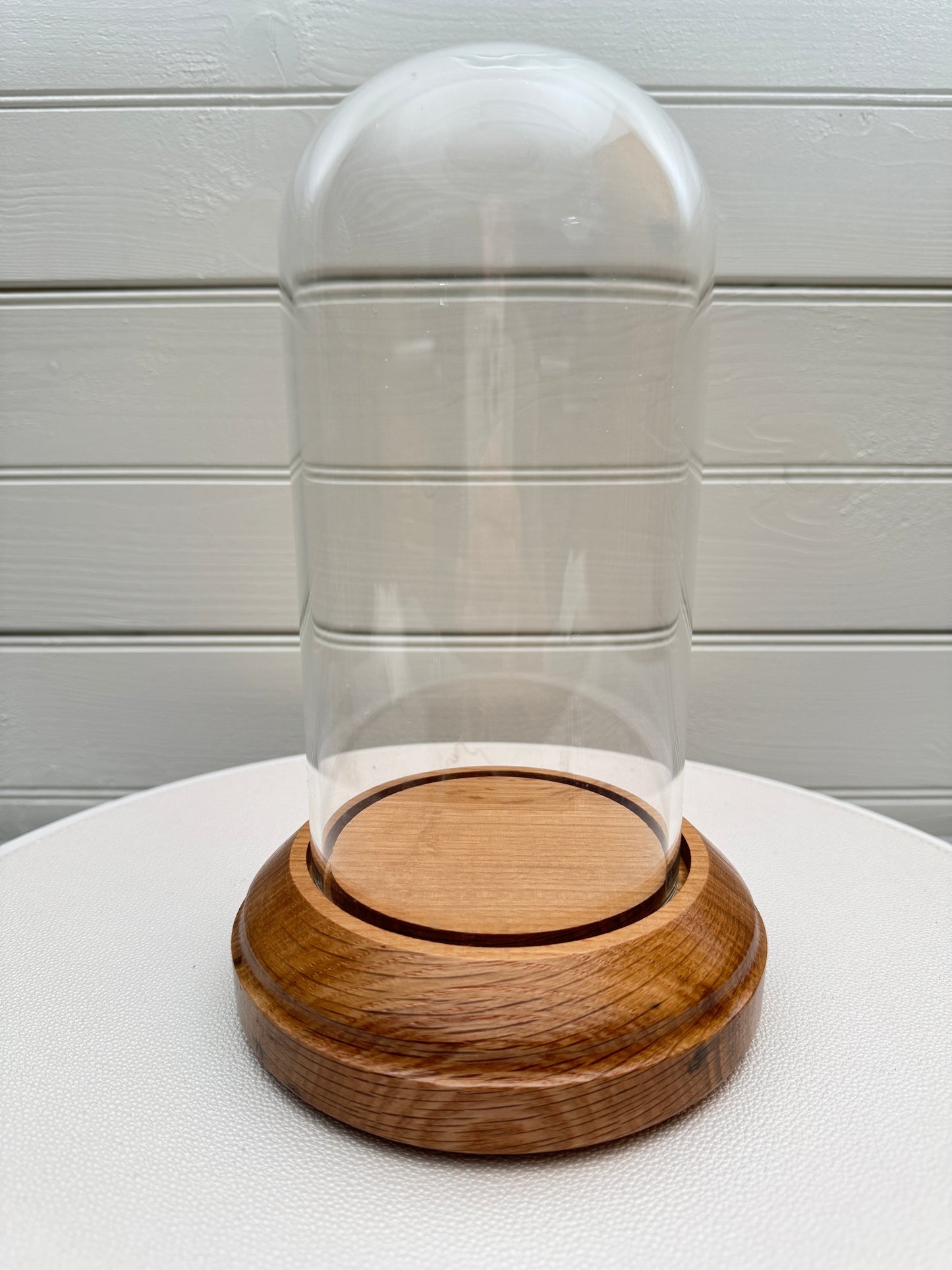 Oak Showcase Display with Glass Dome