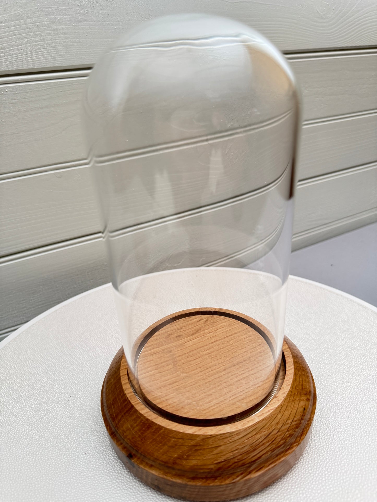 Oak Showcase Display with Glass Dome