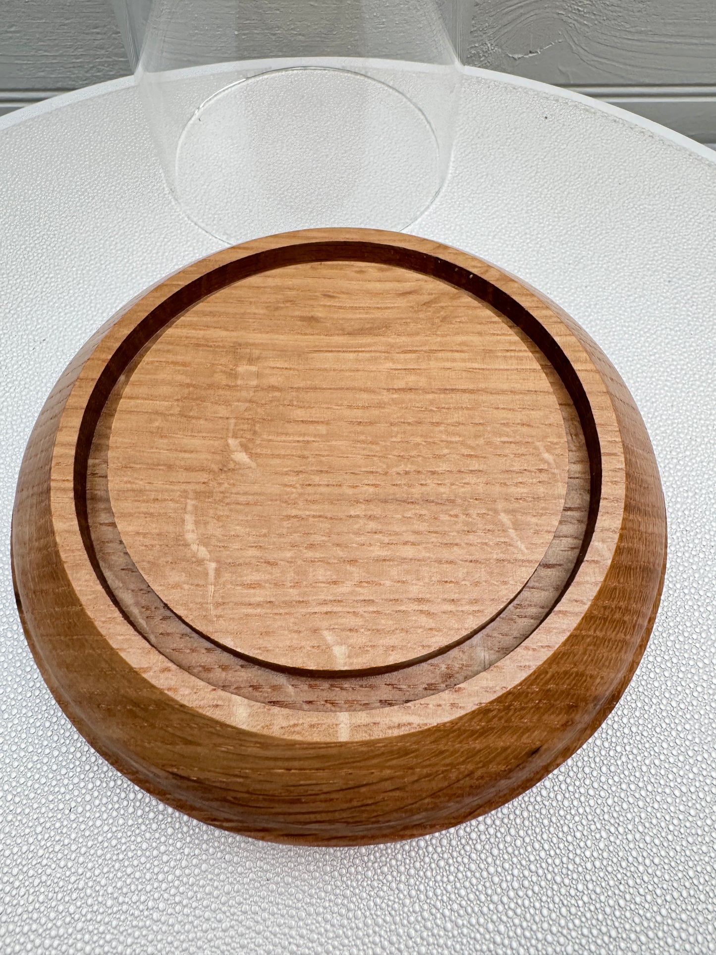 Oak Showcase Display with Glass Dome