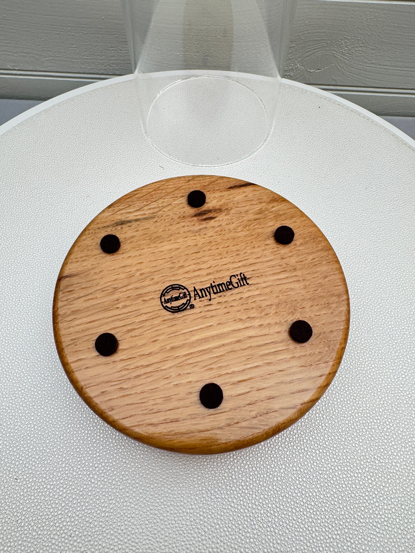 Oak Showcase Display with Glass Dome