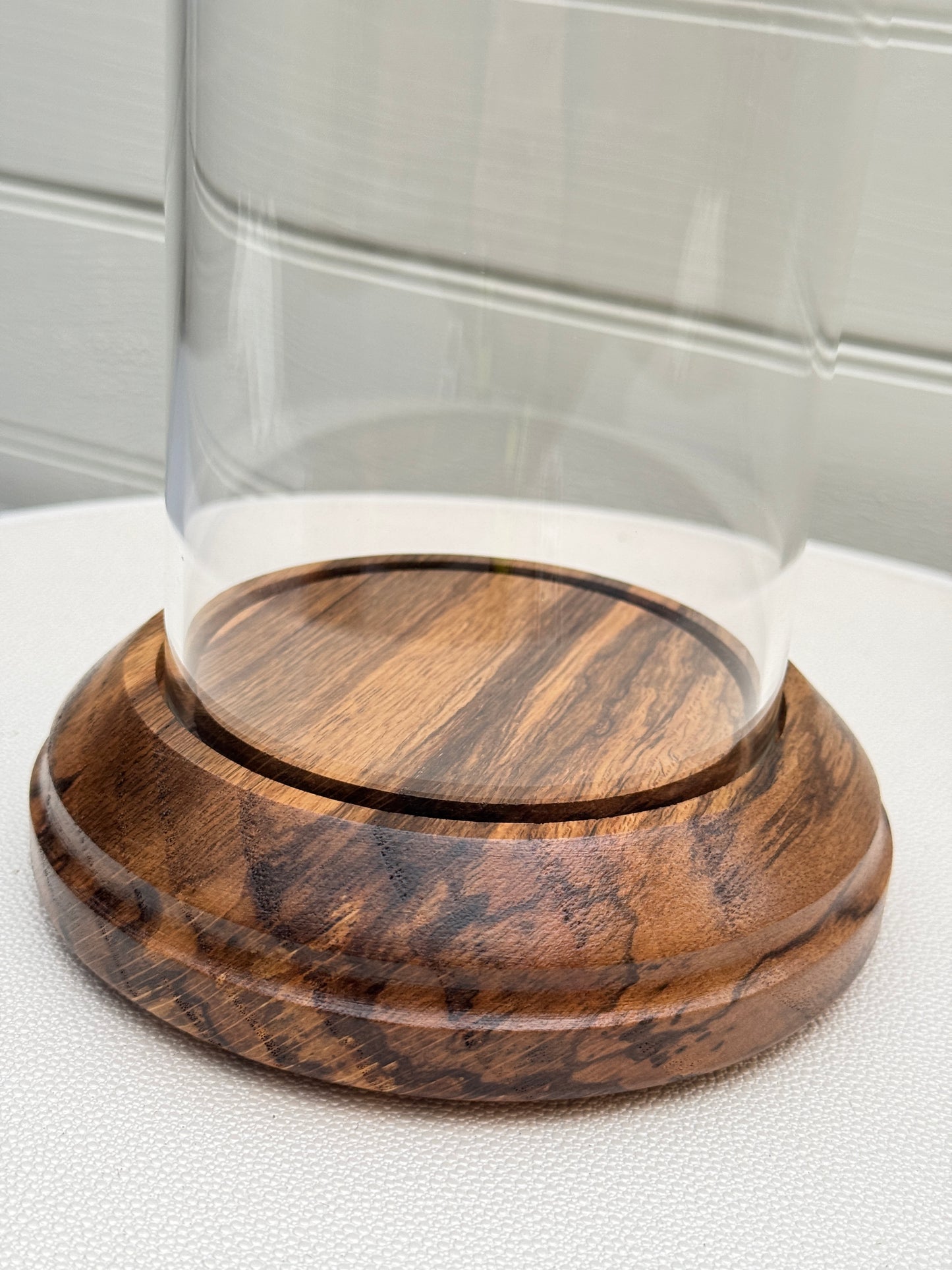 Oak Showcase Display with Glass Dome