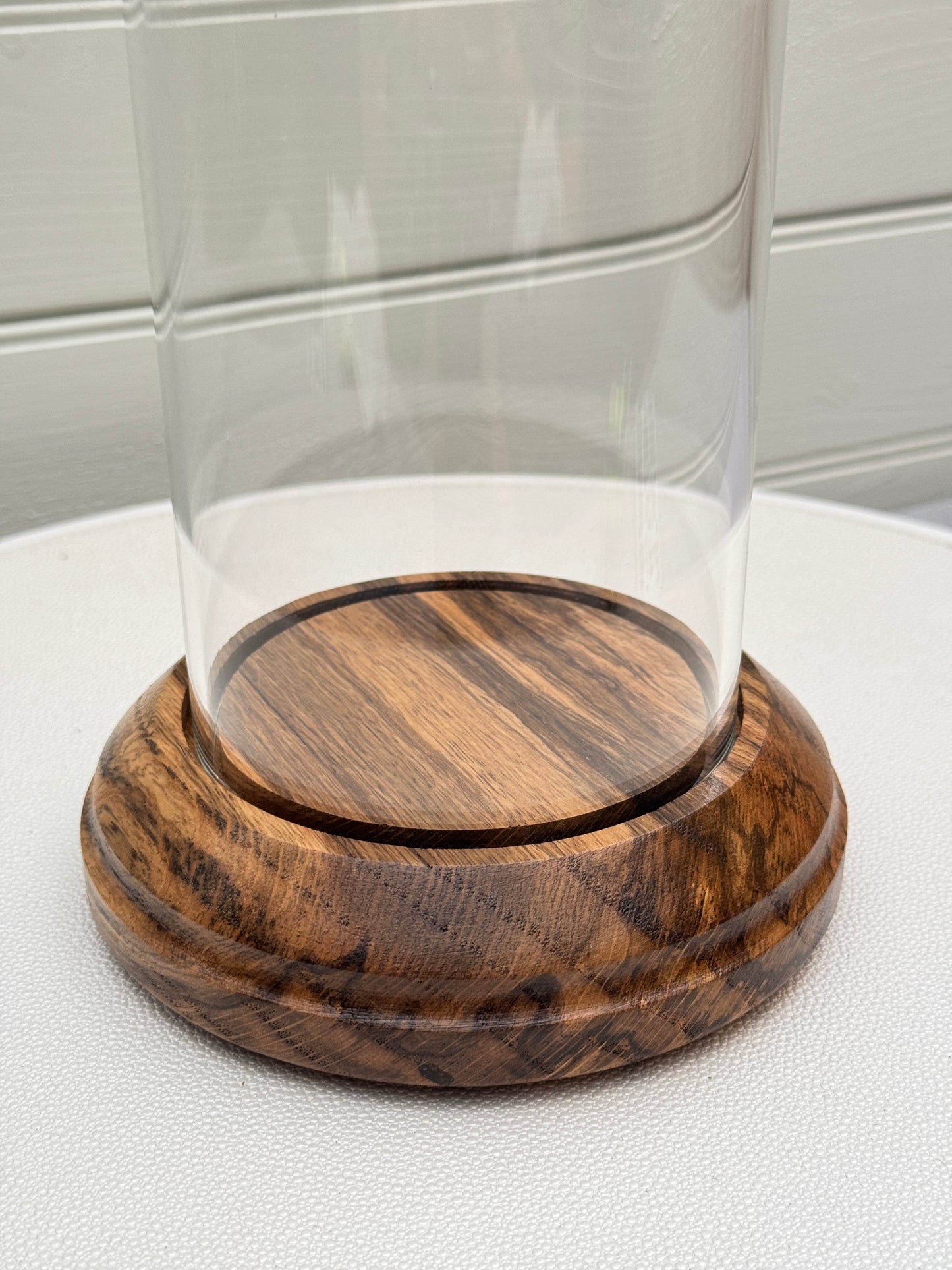 Oak Showcase Display with Glass Dome