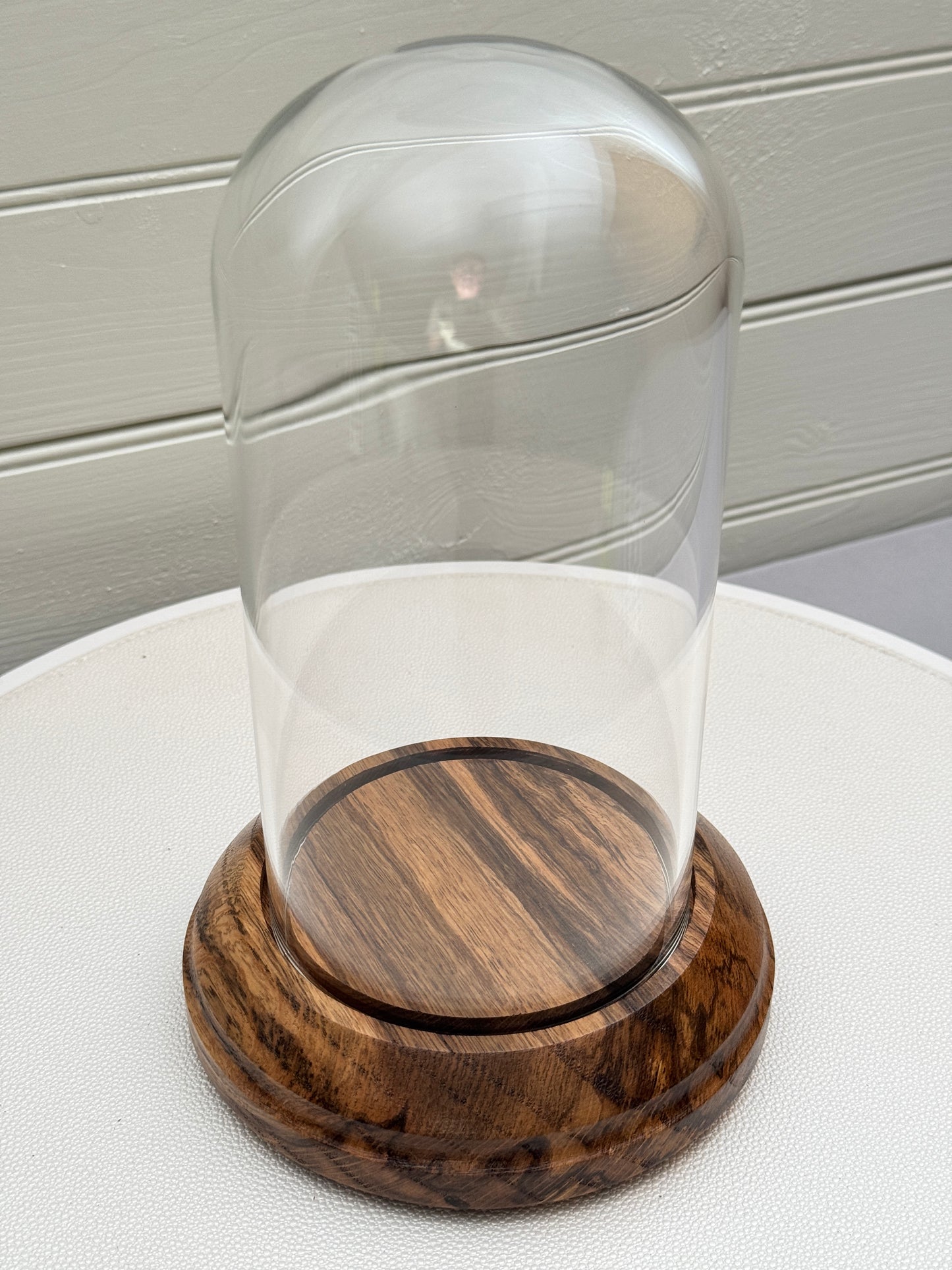 Oak Showcase Display with Glass Dome