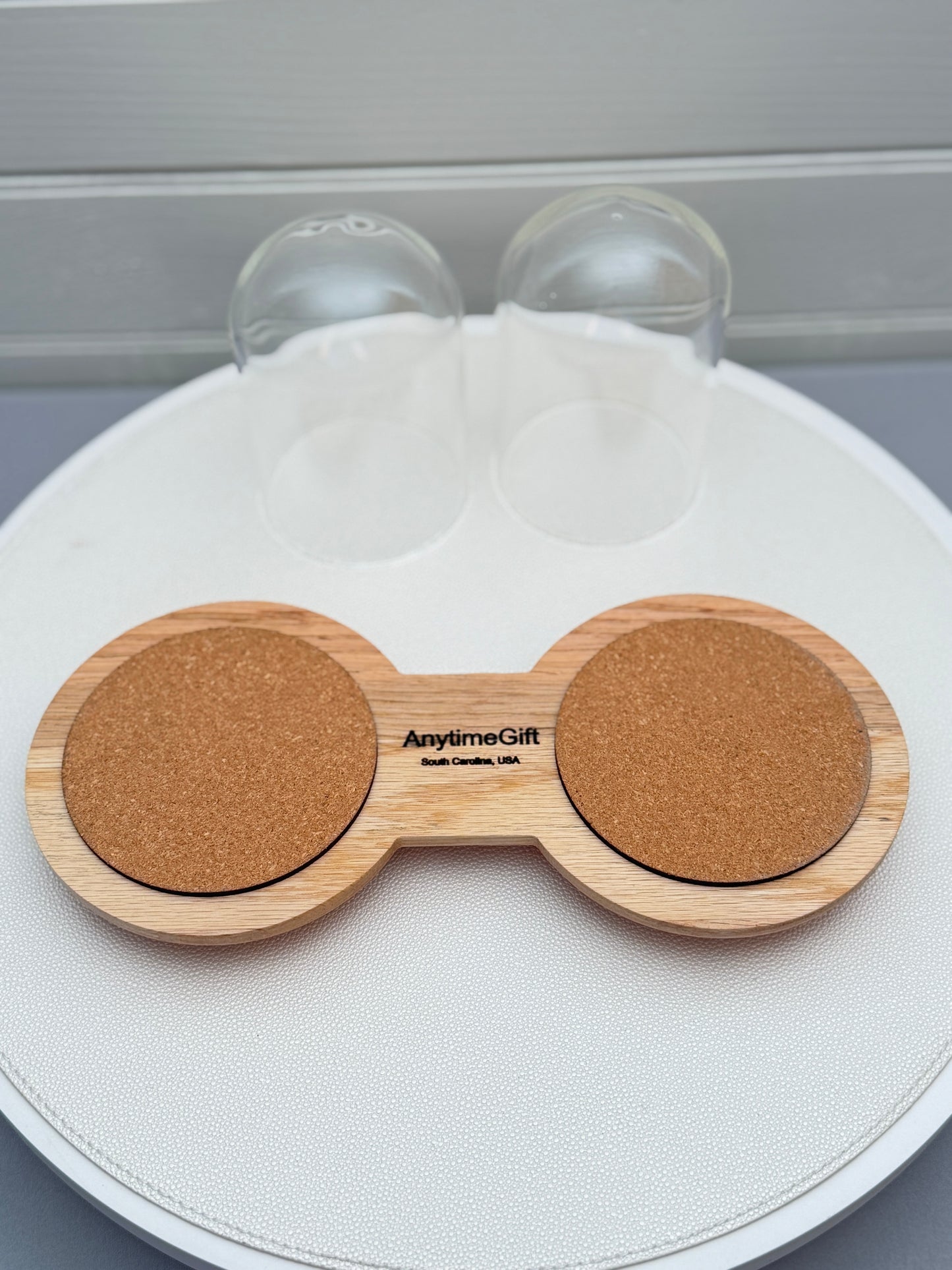 Showcase Display with 2 glass domes