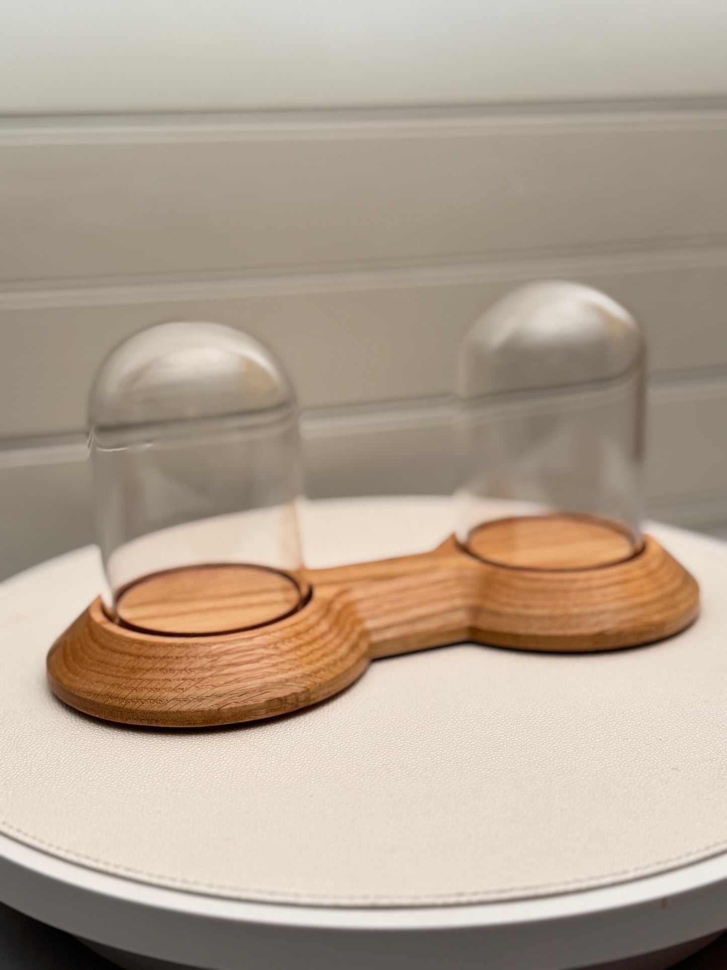 Showcase Display with 2 glass domes
