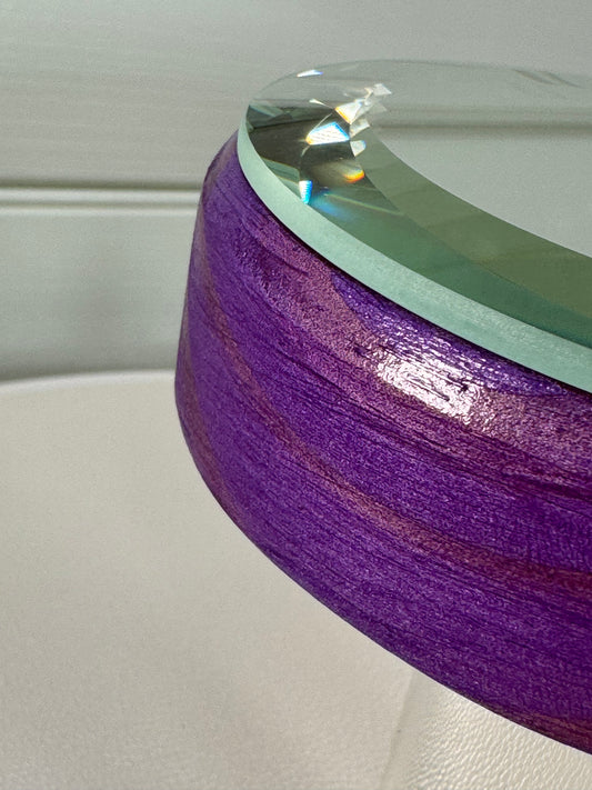 Mirrored Stand for figurines or gems. Purple.