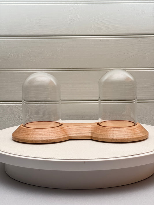 Showcase Display with 2 glass domes