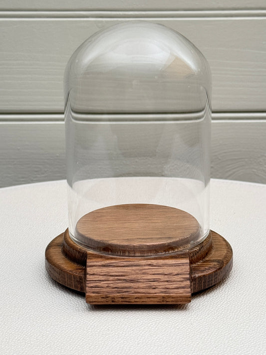 Oak Display with Glass Dome