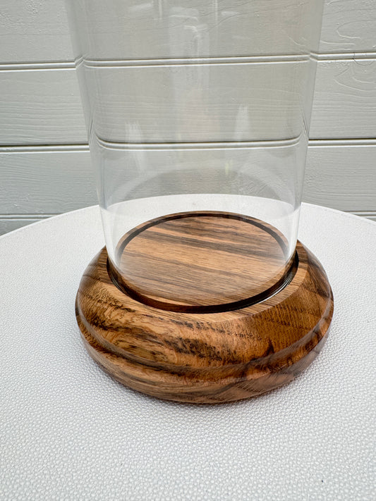 Oak Showcase Display with Glass Dome